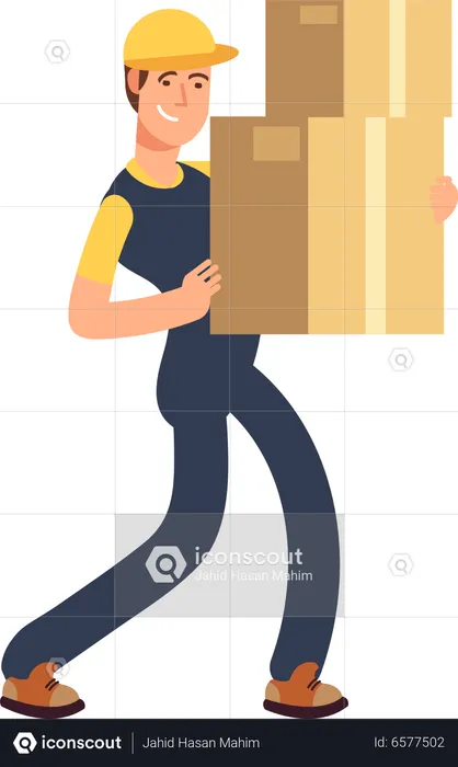 Home Mover with package  Illustration