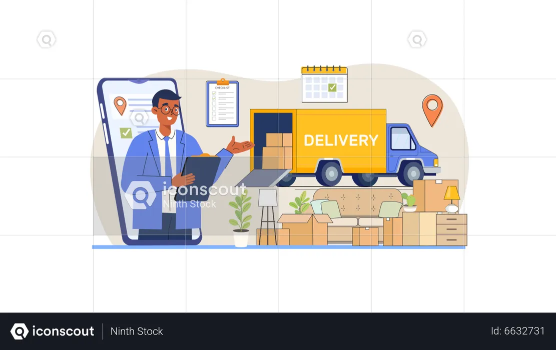 Home Moving Service  Illustration