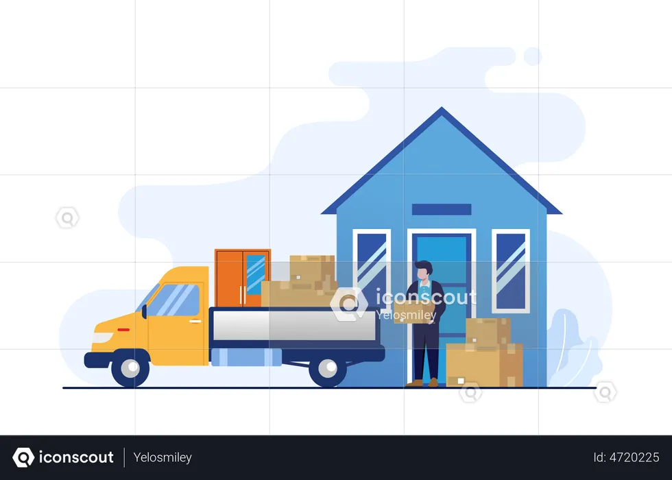 Home Moving Service  Illustration