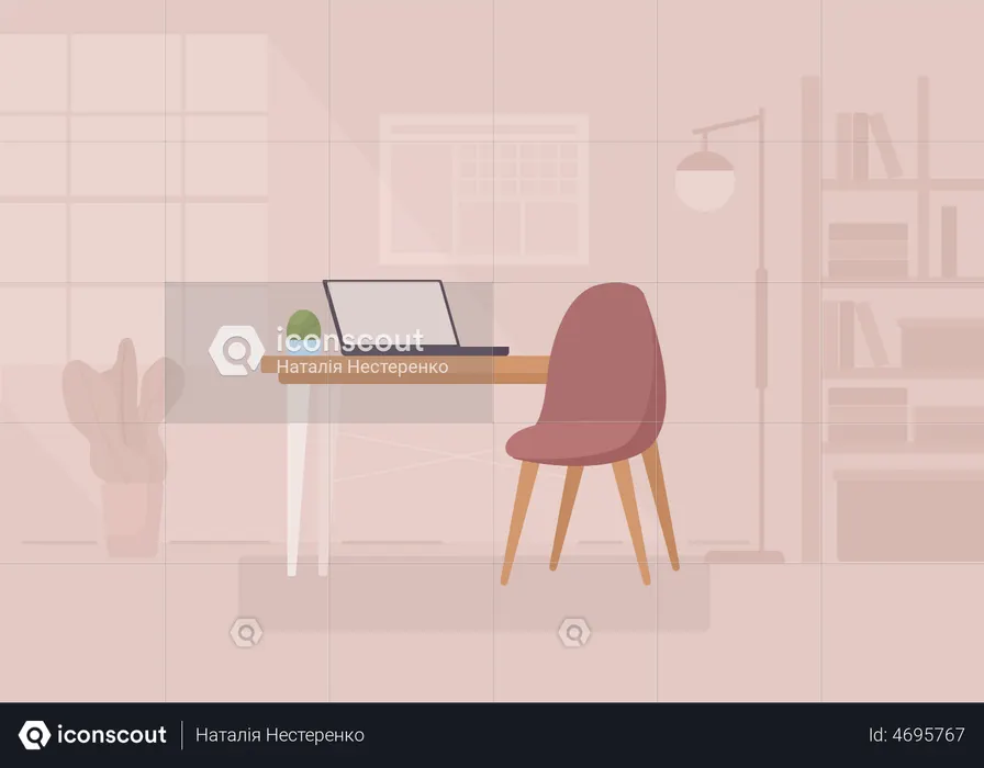 Home office furniture  Illustration