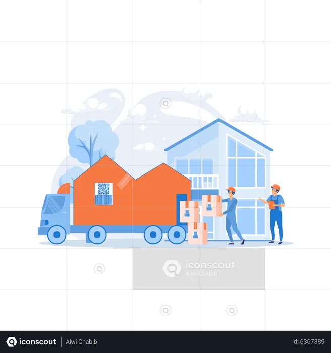 Home relocation  Illustration