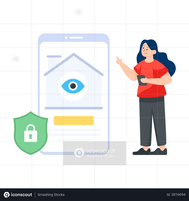 Home Security App  Illustration