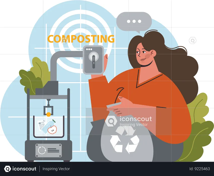 Home waste composting  Illustration