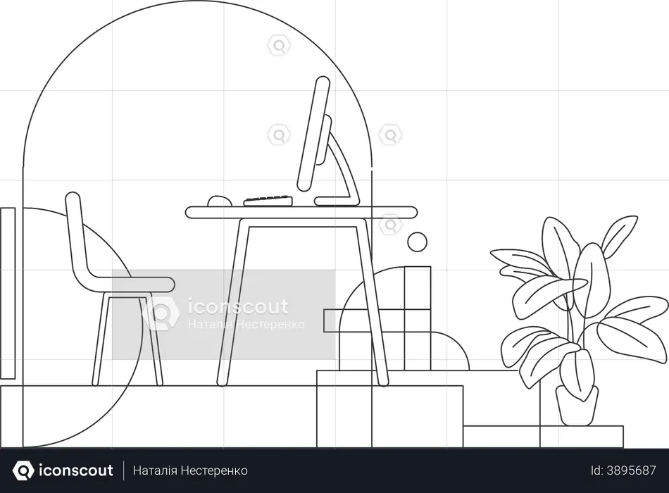 Home workplace  Illustration