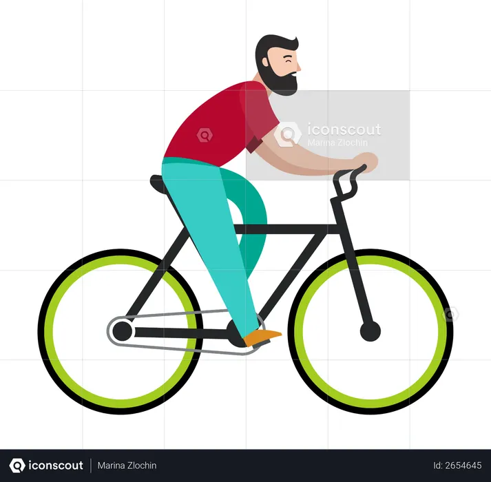 Homem andando de bicicleta  Ilustração