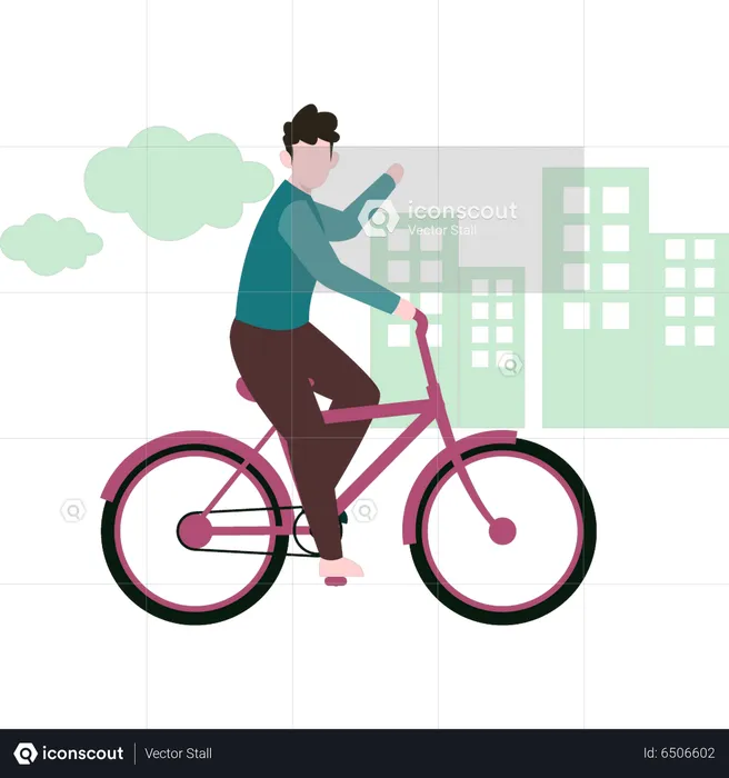 Homem andando de bicicleta  Ilustração