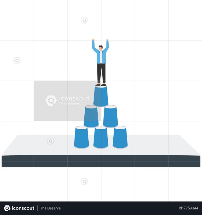 Homem comemora conquistas no trabalho  Ilustração