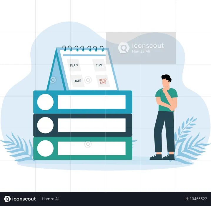 Homem com Cronograma de Projeto  Ilustração