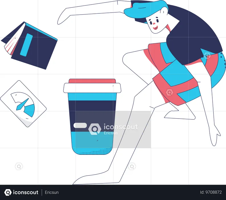 Homem com desempenho empresarial  Ilustração