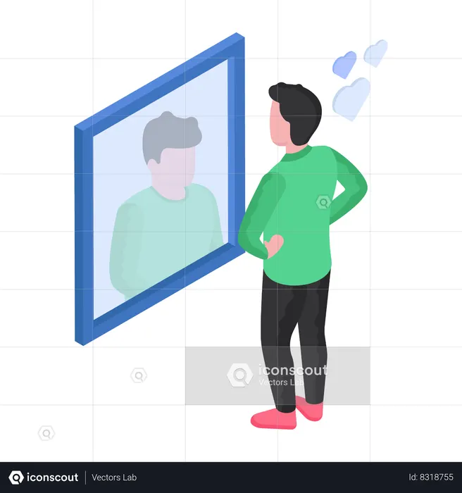 Homem com doença de anorexia  Ilustração
