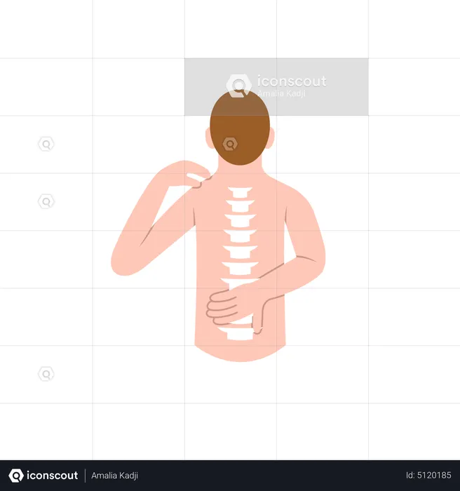 Homem com dor nas costas  Ilustração