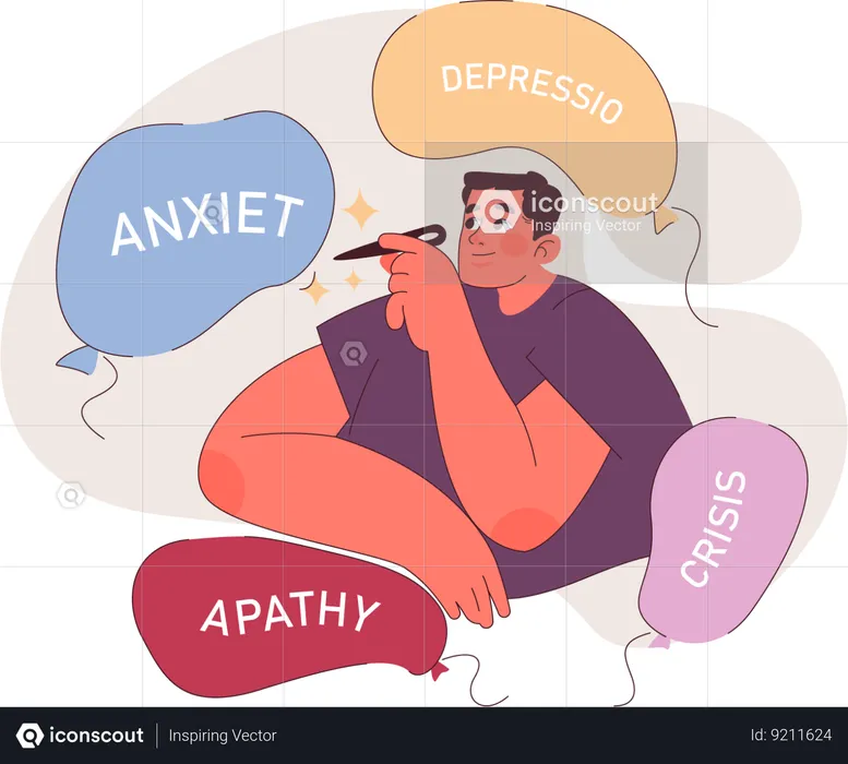 Terapia de ansiedade e depressão  Ilustração