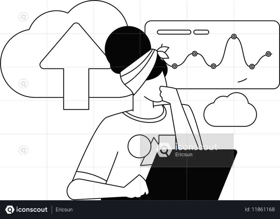 Homem de negócios, trabalhando na tarefa  Ilustração