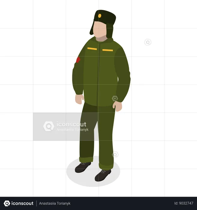 Homem em uniforme militar  Ilustração