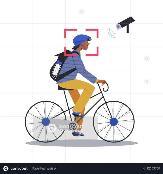Homem dirigindo bicicleta  Ilustração