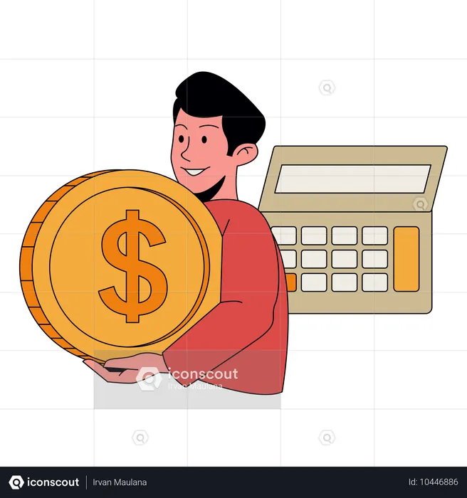 Homem economizando dinheiro  Ilustração