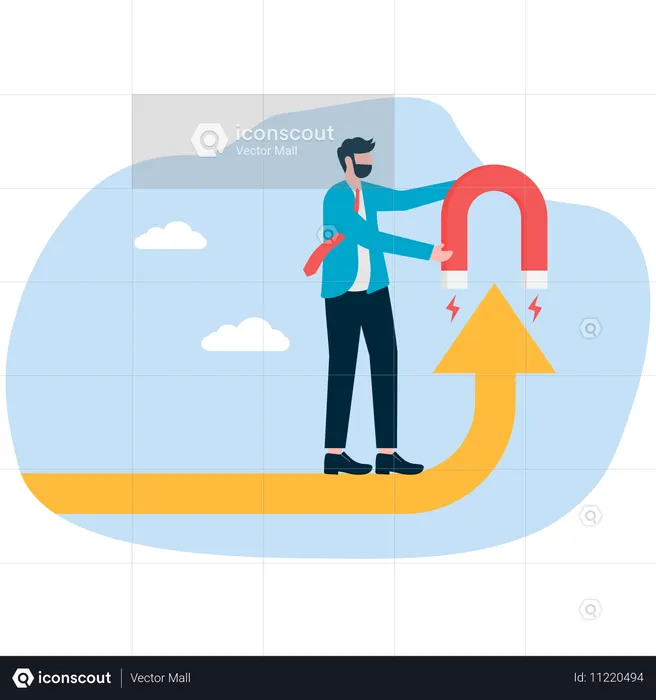 Empresário atraindo flecha  Ilustração
