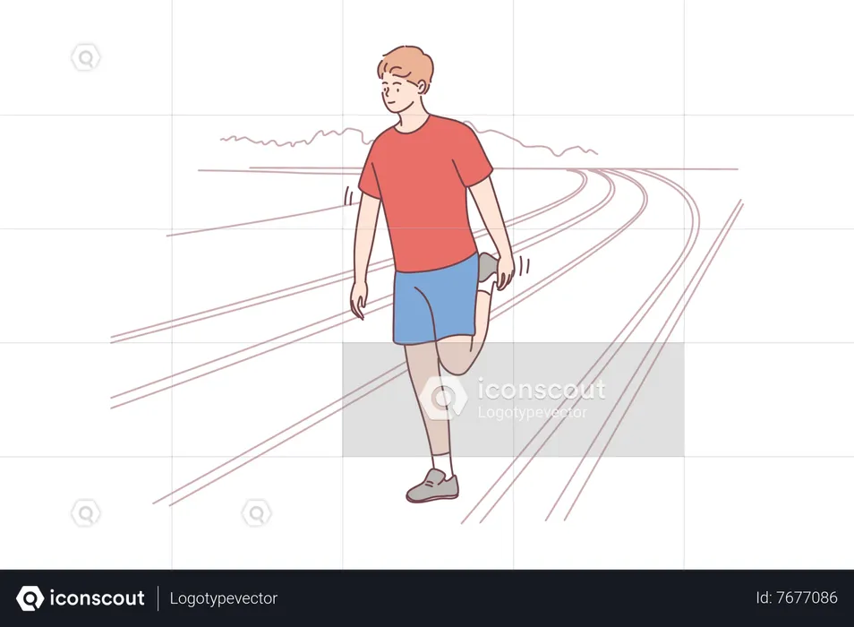 Homem fazendo corrida matinal  Ilustração