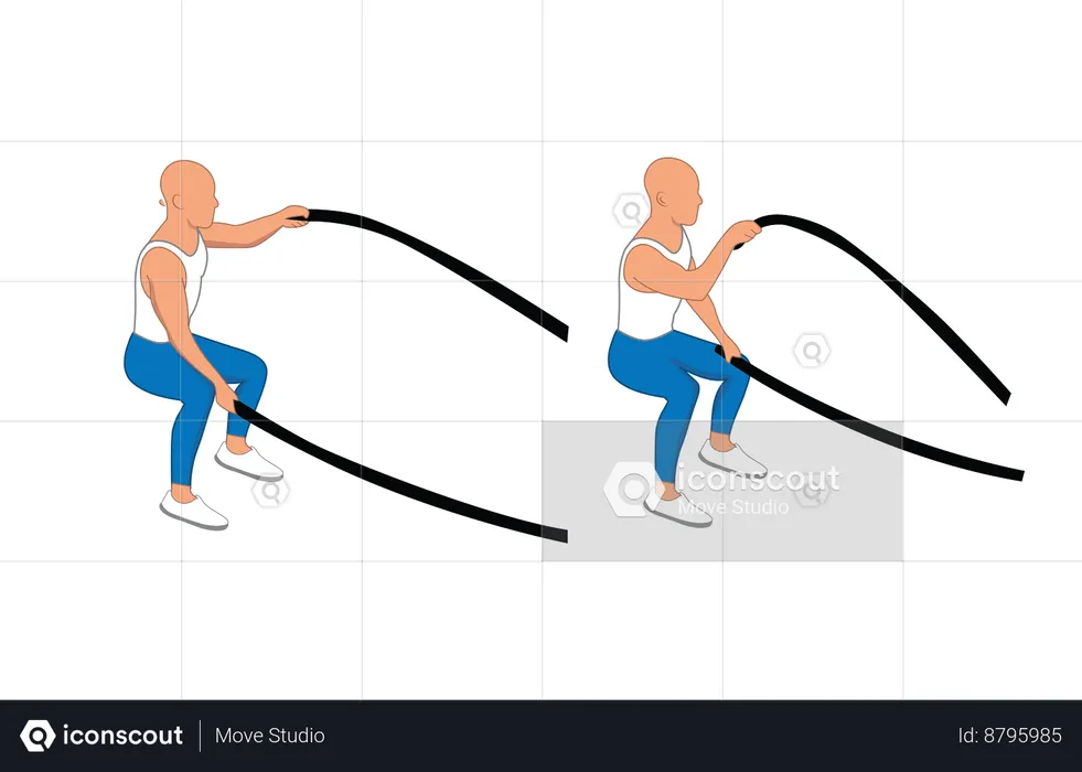 Homem de academia fazendo exercícios de ginástica  Ilustração