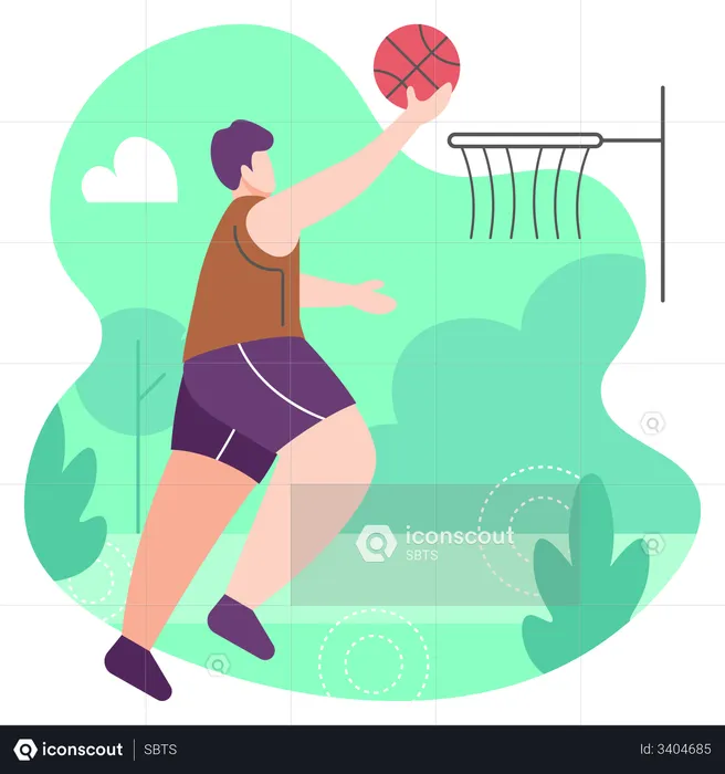 Homem jogando basquete  Ilustração