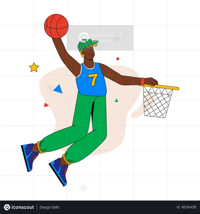 Homem jogando basquete  Ilustração