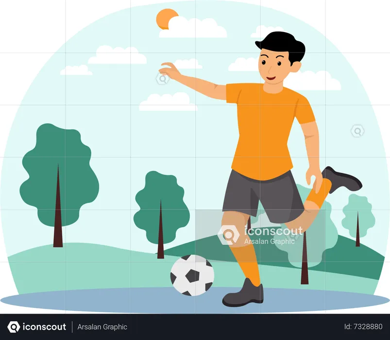 Homem jogando futebol  Ilustração