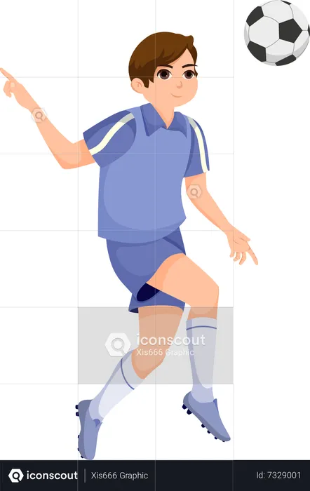 Macho jogando futebol  Ilustração