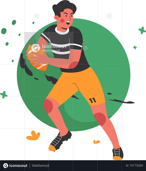 Homem jogando futebol americano  Ilustração