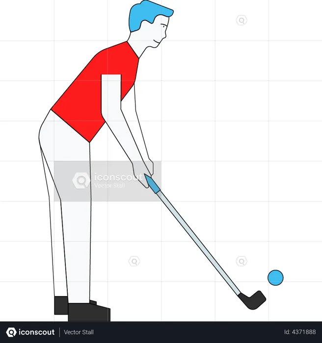 Homem jogando golfe  Ilustração