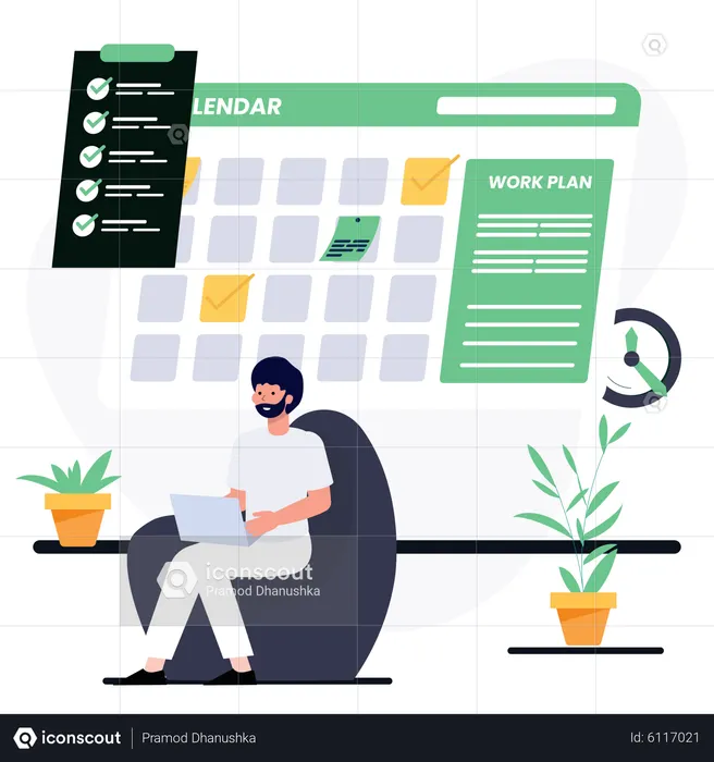 Homem olhando para consulta  Ilustração