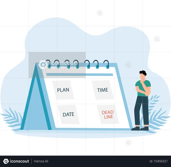 Homem olhando para o Plano do Projeto  Ilustração