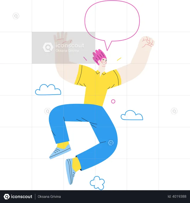 Homem pulando no ar  Ilustração