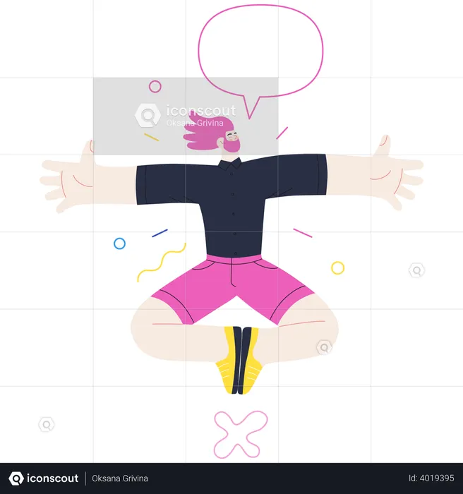 Homem pulando no ar  Ilustração