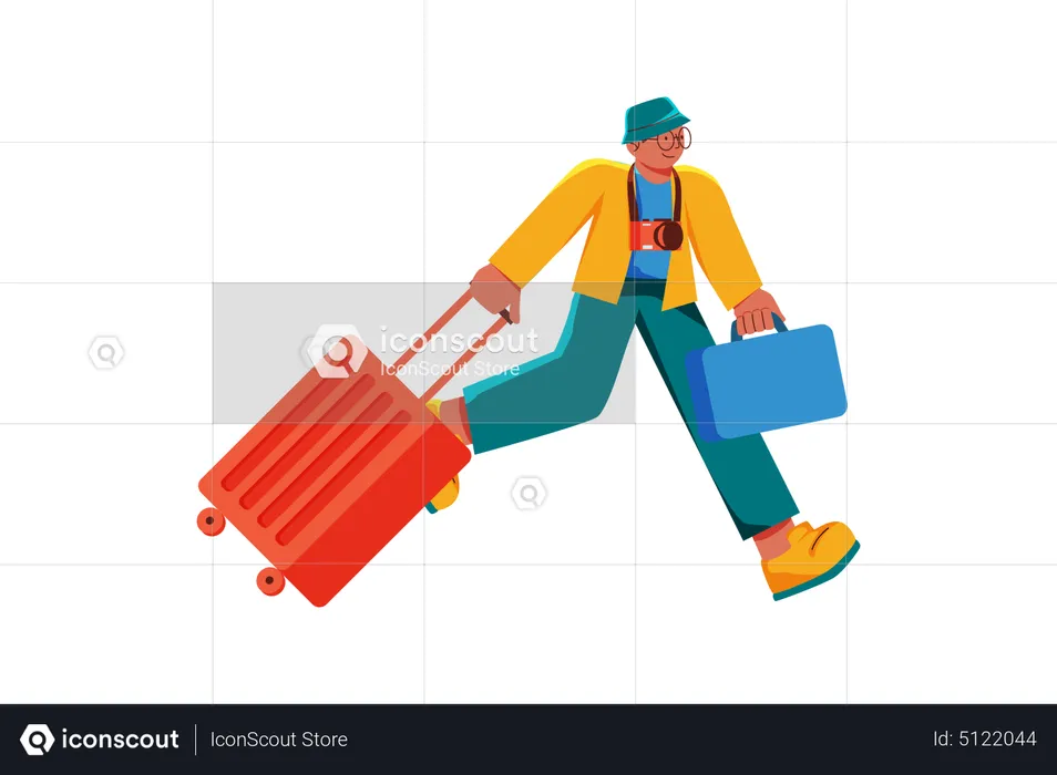 Homem saindo de férias  Ilustração