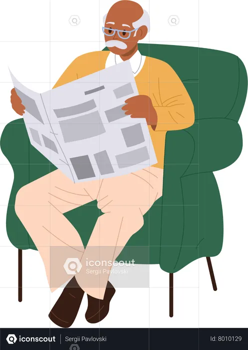 Último homem lendo jornal  Ilustração