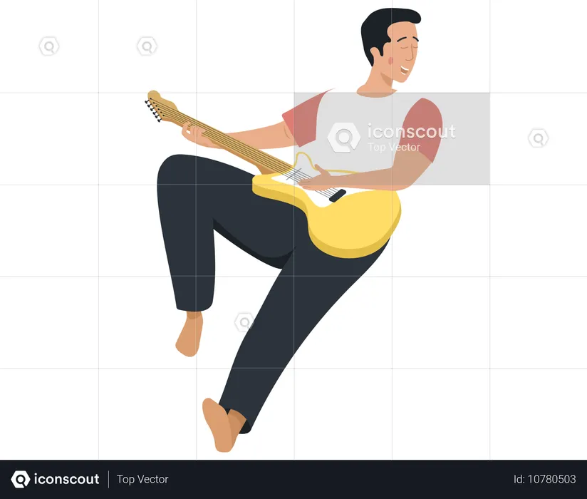 Homem tocando violão  Ilustração