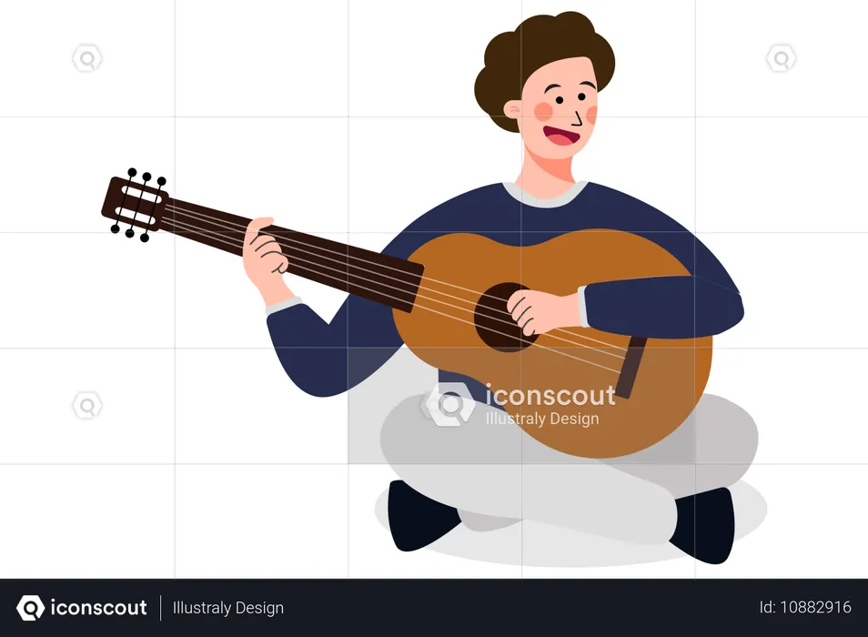 Homem tocando violão  Ilustração