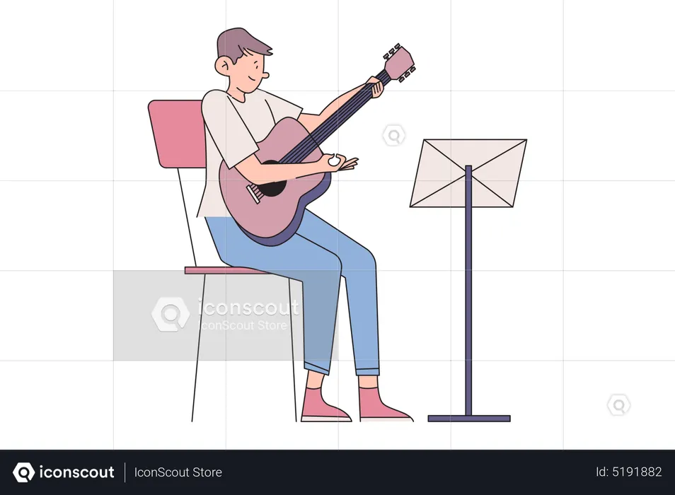 Homem tocando violão  Ilustração