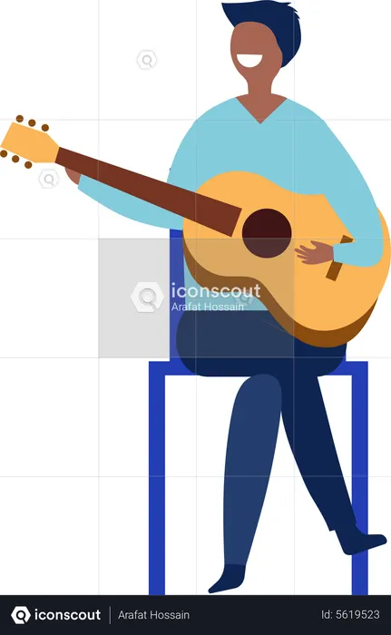 Homem tocando violão  Ilustração