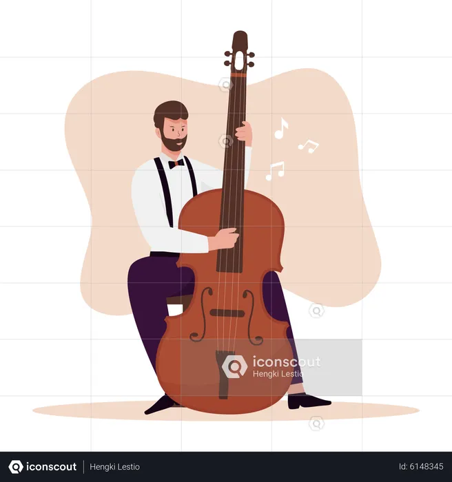 Homem tocando violão  Ilustração