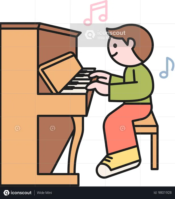 Homem tocando piano  Ilustração