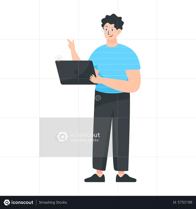 Homem trabalhando em tablet  Ilustração