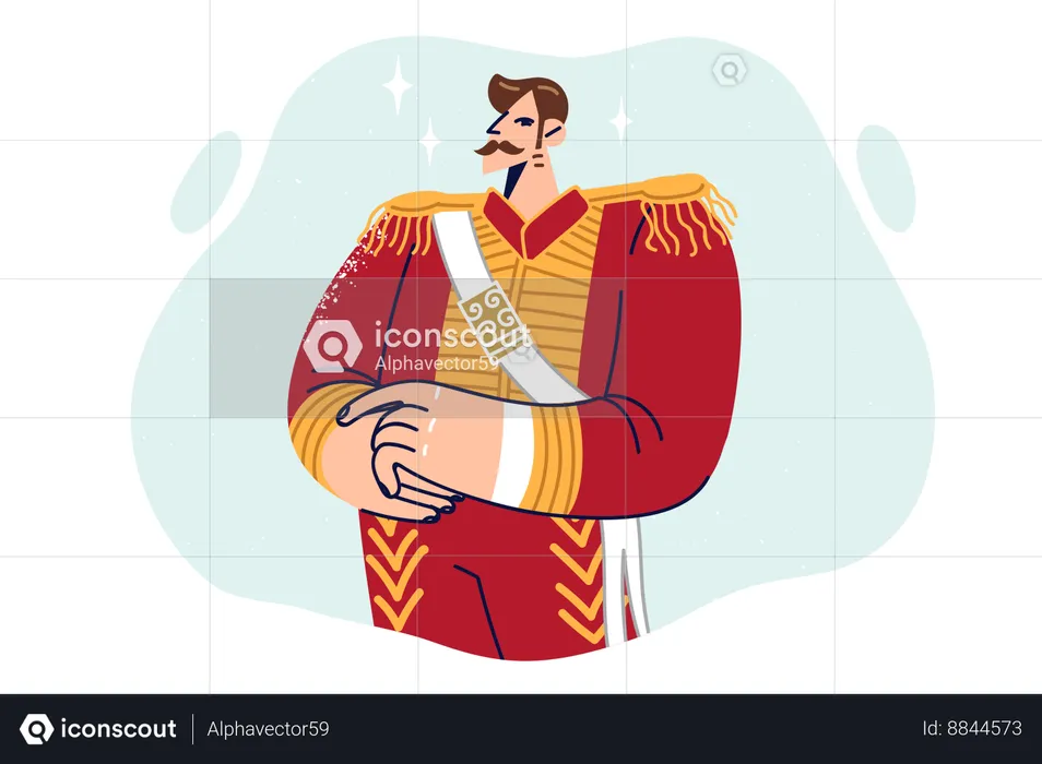 Homem vestido como czar russo  Ilustração