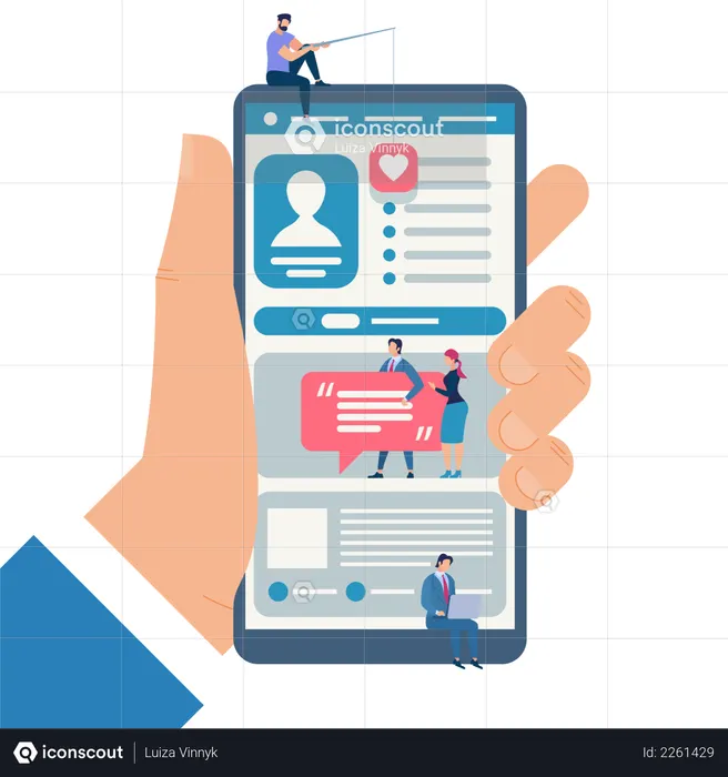 Homens e mulheres jovens se comunicando pela Internet  Ilustração