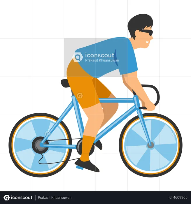 Homme faisant du vélo  Illustration