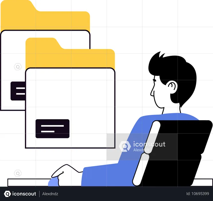 L'homme a un dossier sécurisé  Illustration