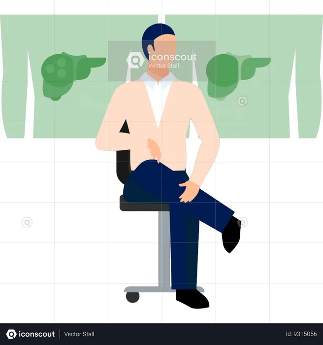 Homme assis sur une chaise  Illustration