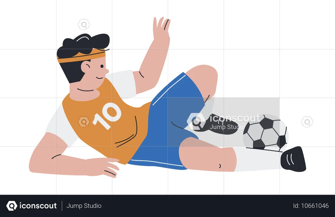 Athlète masculin jouant au football  Illustration