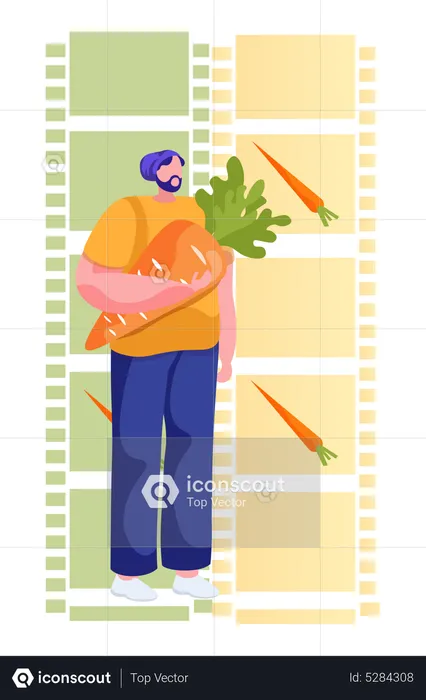 Homme au régime végétalien  Illustration