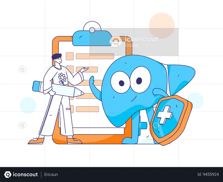 Homme avec assurance médicale  Illustration